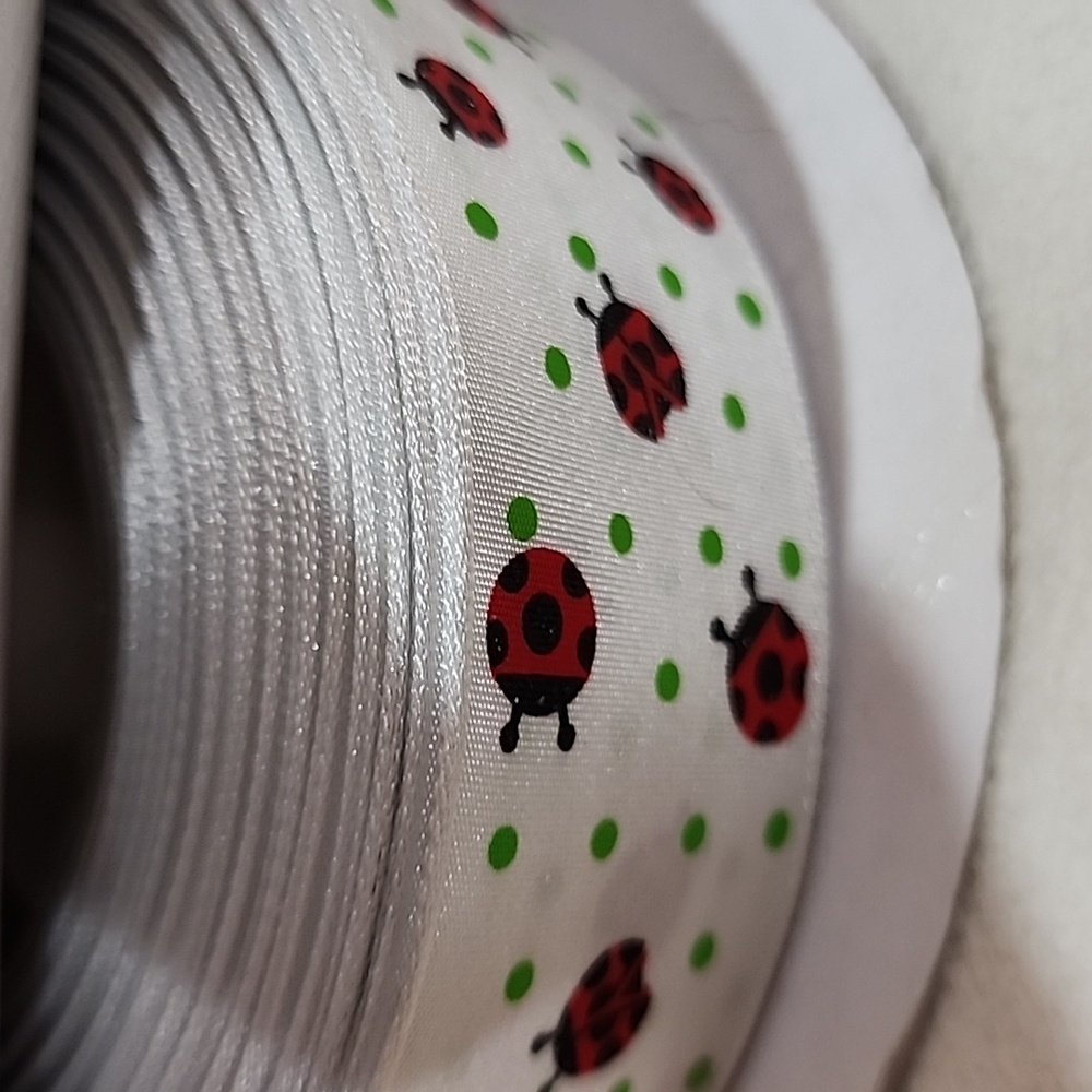 3 Rolls Ladybug Kirkland Wire-edged Ribbon, 1-1/2" x 122 yards approx total - Picture 6 of 8